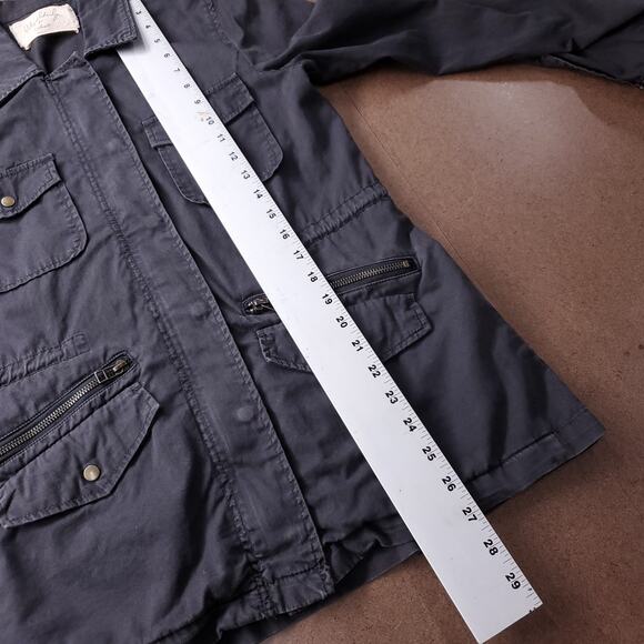 Velvet Parka Women S Dk Gray Drawstring Cinch Waist Collared Utility Streetwear - Picture 6 of 11